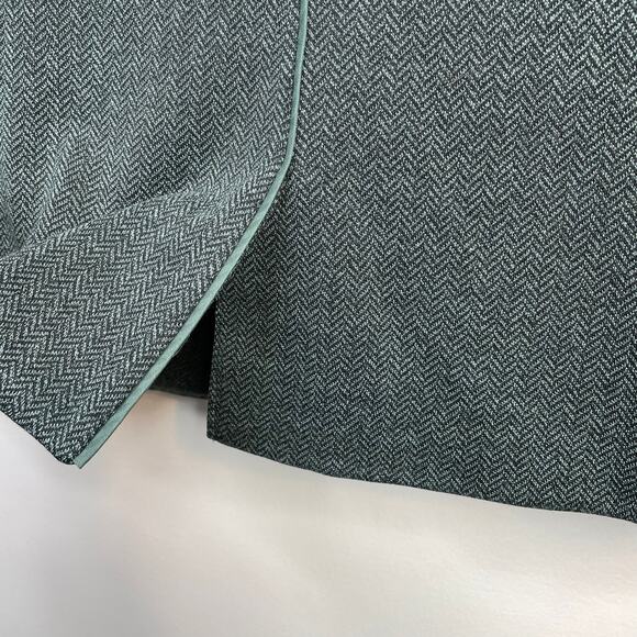 The Limited Green Gray Herringbone Tweed Classic Academia Blazer Jacket womens M - Picture 10 of 13